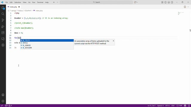 Find Max Value in Array Using Loop | PHP, C, C++ Full Tutorial (Step-by-Step in Hindi)