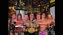 Triple H w/ Ric Flair vs Batista vs Randy Orton vs Chris Jericho vs Edge vs Chris Benoit - Shawn Michaels as Special Guest Referee - World Heavyweight Championship Elimination Chamber Match - New Year’s Revolution 2005 9/1/05