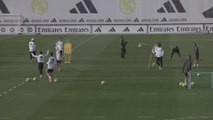 La celebración de Mbappé en el entrenamiento del Real Madrid