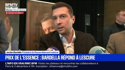 Prix de l'essence: "Ce gouvernement est totalement déconnecté", estime Jordan Bardella