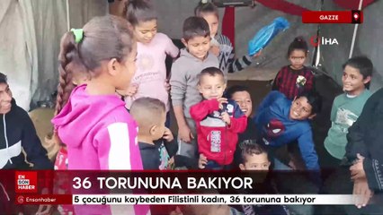 Gazze'de 5 çocuğunu kaybeden Filistinli kadın, 36 torununa bakıyor