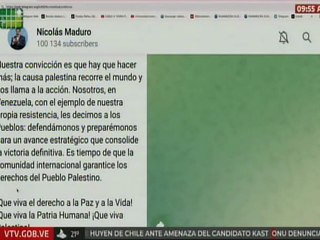Presidente Maduro: Venezuela ratifica su compromiso y fe con la causa Palestina