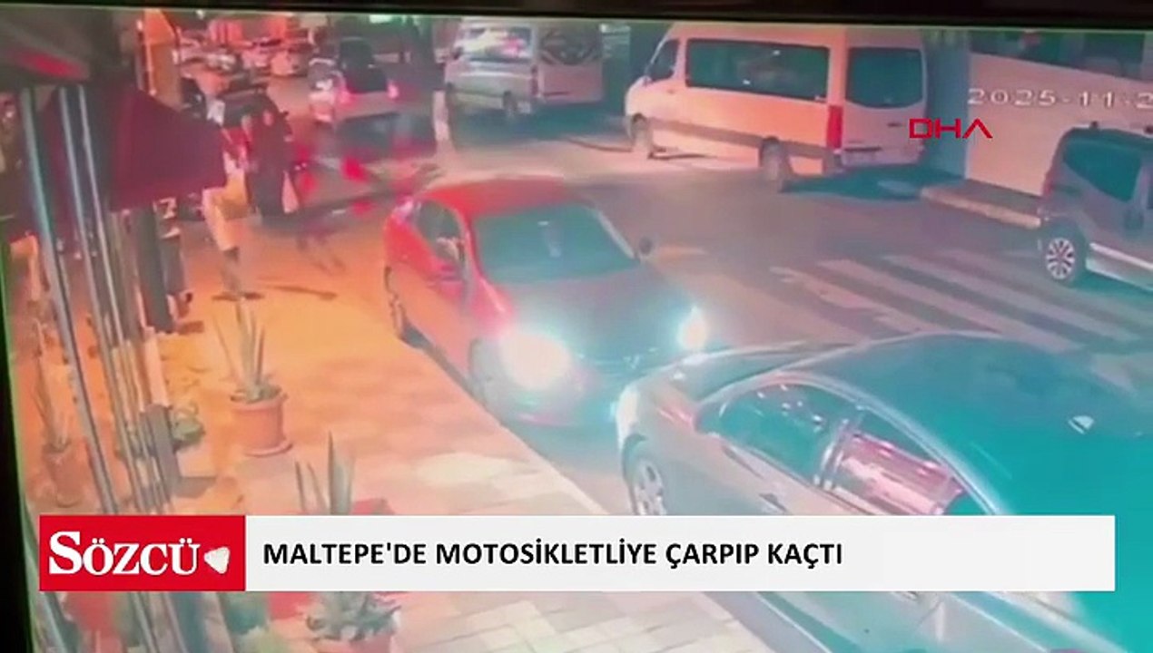 Maltepe'de motosikletliye çarpıp kaçtı: kaza kamerada