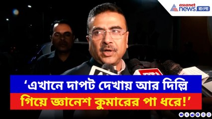 ‘এখানে দাপট দেখায় আর দিল্লি গিয়ে জ্ঞানেশ কুমারের পা ধরে!’ ধুয়ে দিলেন শুভেন্দু