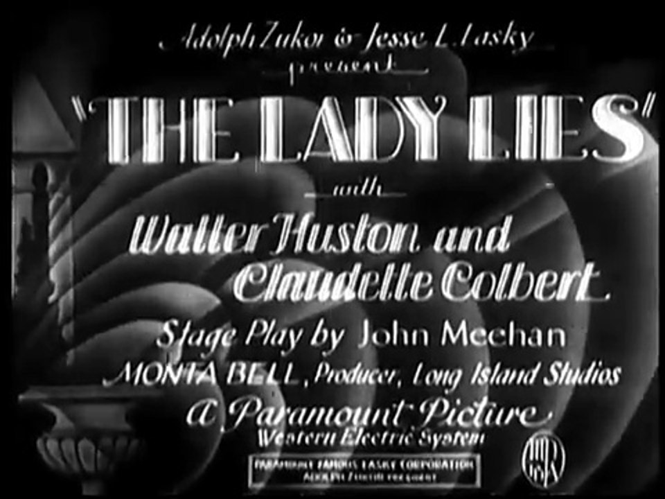 The Lady Lies (Paramount, 1929)