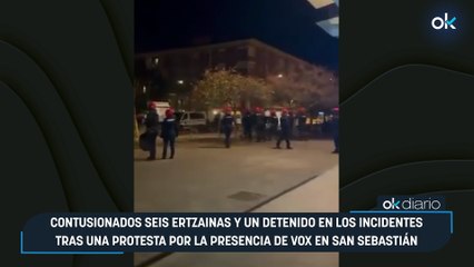 Contusionados seis ertzainas y un detenido en los incidentes tras una protesta por la presencia de Vox en San Sebastián
