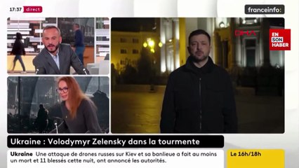 Fransız haber kanalında Ukrayna Başkanı Zelenskiy ile canlı bağlantı sırasında bomba alarmı verildi