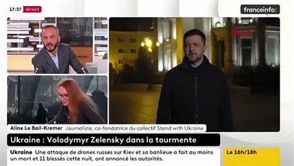 Zelenskiy, canlı yayında konuşurken bomba alarmı verildi