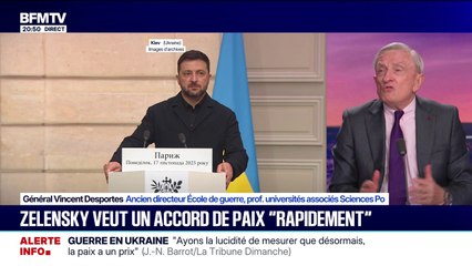 Ukraine: "Volodymyr Zelensky veut la paix depuis très longtemps, celui qui ne la veut pas, c'est Vladimir Poutine", déclare le général Vincent Desportes, ancien directeur de l'École de guerre