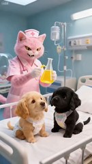 The newborn golden retrievers got mixed up, but their mother quickly recognized her babies and reunited with them just in time