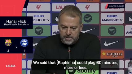 Flick delighted to have Raphinha and Pedri back for Barca