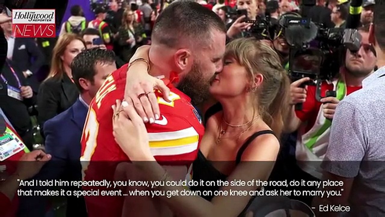 Travis Kelce's Dad Spills Details on Son's Engagement to Taylor Swift | THR News Video