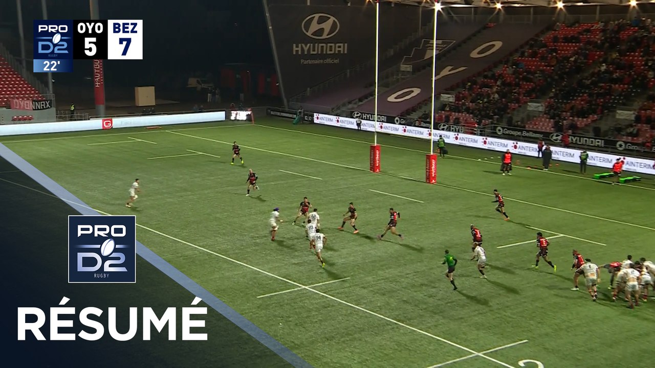 PRO D2 Saison 2025-2026 J12 - Résumé Oyonnax Rugby - AS Béziers Hérault