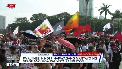 MPD - Walang permit ang mga raliyista sa Luneta; maximum tolerance ang ipapatupad | GMA Integrated News