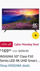 New .INSIGNIA 50" Class F50 Series LED 4K UHD Smart Fire TV, Voice Remote with Alexa, Stream Live TV Without Cable