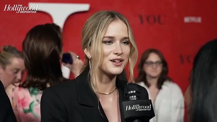Elizabeth Lail Puts Beck Rumors to Rest at the 'YOU' Season 5 Premiere: "She's Still Dead" | THR Video