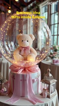Gift Inside Transparent Balloon Business Idea Transparent Balloon Surprise Gift Luxury Balloon Gift Arrangement Floating Gift Balloon Trend Clear Balloon With Gift Inside Balloon Bouquet Gift Business Viral Transparent Balloon Décor Idea Tags #transparen