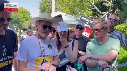 'Breaking Bad' & 'Better Call Saul' Casts Reunite on SAG-AFTRA & WGA Strike Picket Line | THR News Video