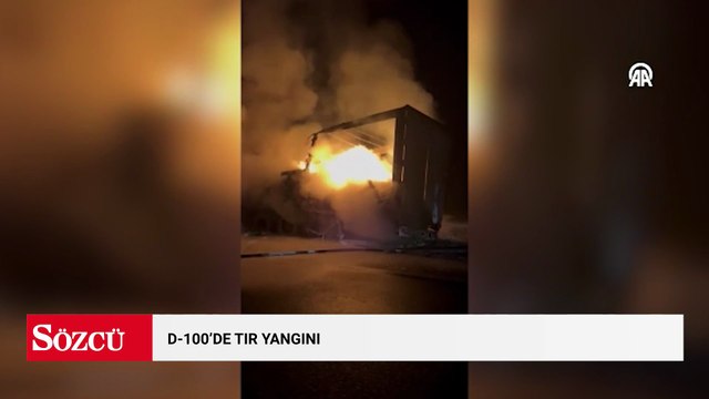 D-100 kara yolunun Bolu kesimindeki TIR yangını ulaşımı aksattı
