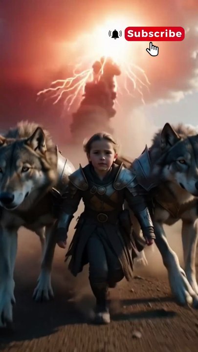 Girl Run with wolfs