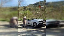 Trabzon’a milyonluk Lamborghini ile geldi, köy yollarında ilgi odağı oldu
