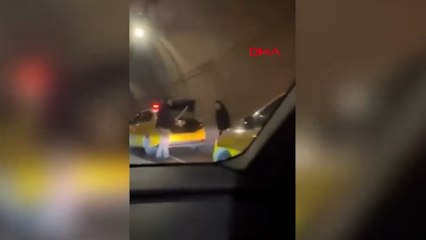 Kağıthane’de trafik tartışmasında taksici sopayla saldırdı