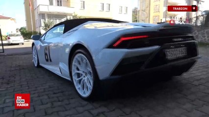 Trabzon'a Lamborghini ile geldi köy yollarında ilgi odağı oldu