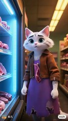 cat in supermarket and police