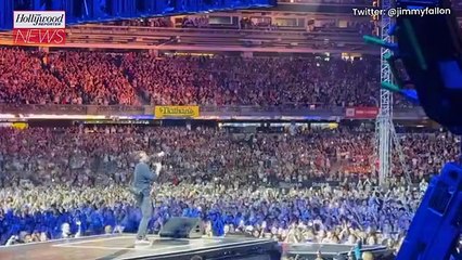 Jimmy Fallon Surprises Fans at Jonas Brothers' Concert & Sings 'Mr. Brightside' | THR News