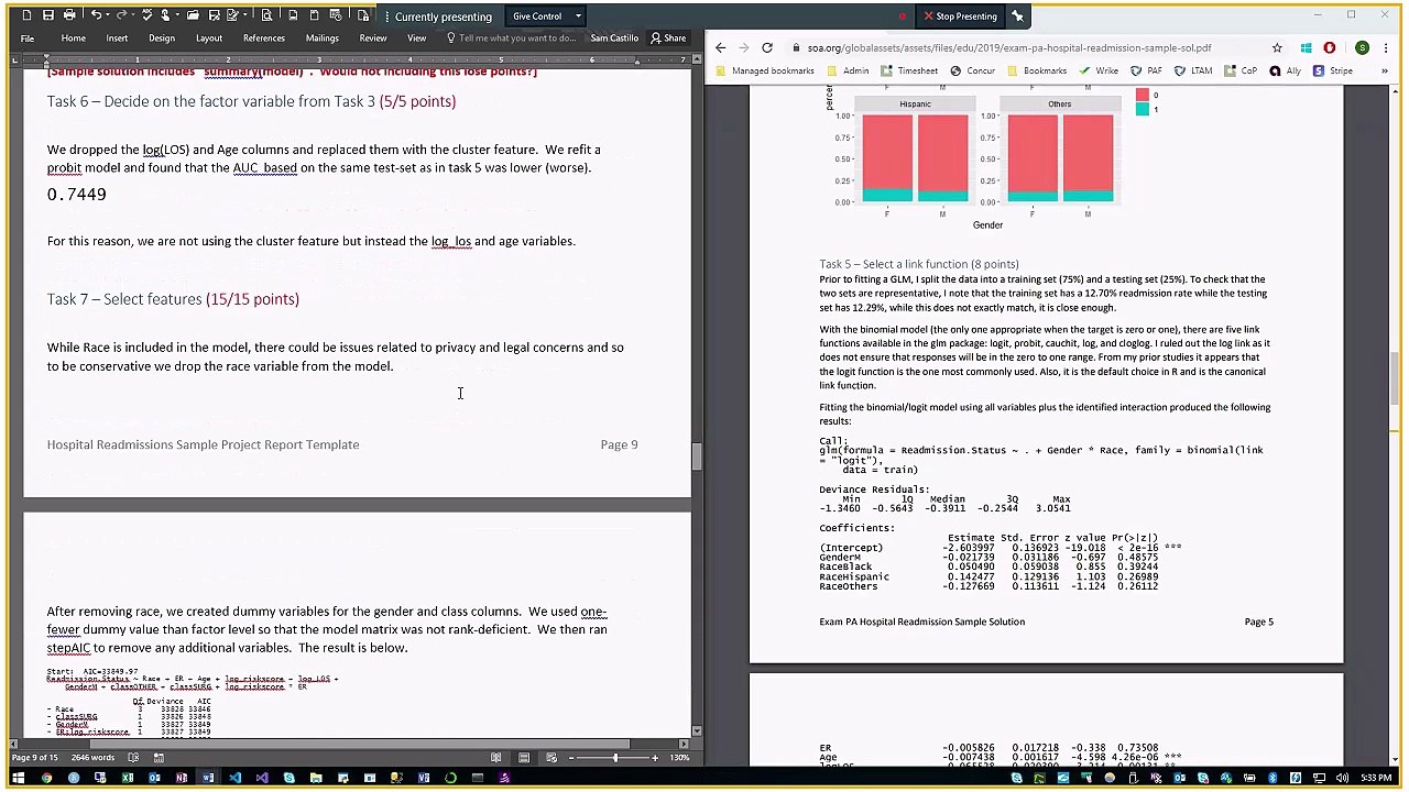 Practice Exam - Hospital Readmissions - Grading