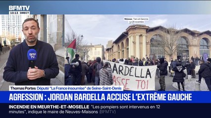 "Je ne suis pas pour gâcher la nourriture", déclare Thomas Portes (LFI) après qu'un homme a écrasé un oeuf sur la tête de Jordan Bardella