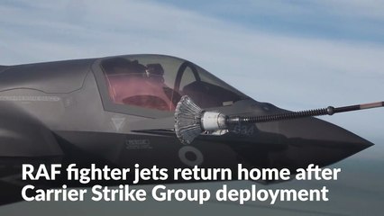 RAF F-35 fighter jets return home after Carrier Strike Group deployment