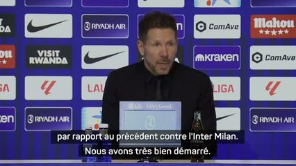 Atlético - Simeone : "Nous sommes sur la bonne voie"