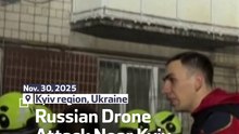 Russian Drone Attack Near Kyiv