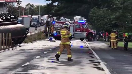 Cisterna con miles galones de combustible se vuelca en Penonomé