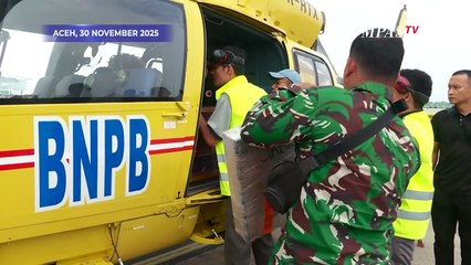 Momen BNPB Kirim Bantuan ke Aceh Tamiang Pakai Helikopter