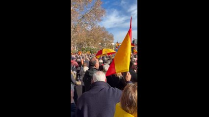 No sólo banderas de España: también se han visto paraguas con los mismos colores en la manifestación del PP