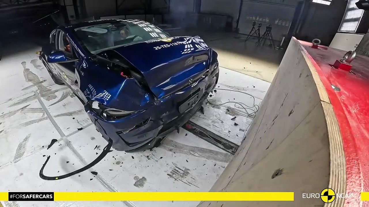 Le SUV électrique de taille intermédiaire Tesla Model Y obtient cinq étoiles aux crash-tests Euro NCAP 2025