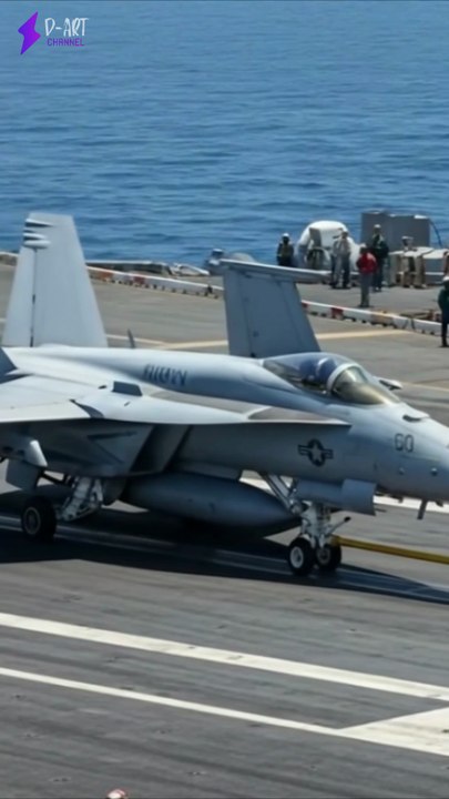 Caça F/A-18 Super Hornet Cai de Porta Aviões do EUA