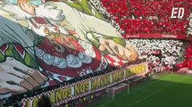 El tifo desplegado por el Sevilla FC en los prolegómenos de El Gran Derbi