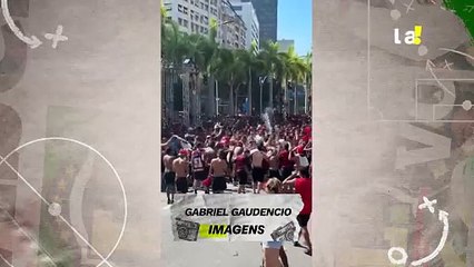 Torcida do Flamengo comemora em festa do título da Libertadores