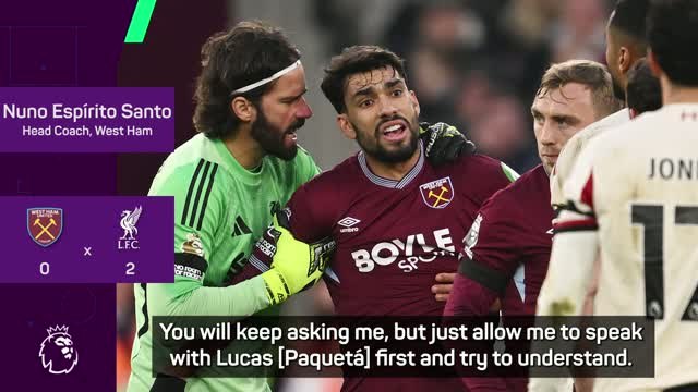 Nuno to speak privately with Paqueta over sending off