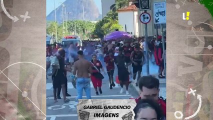 Polícia usa spray de pimenta para dispersar torcedores