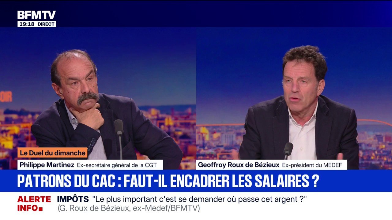 Rémunération des patrons du CAC 40: Geoffroy Roux de Bézieux estime qu'un haut niveau de rémunération permet d'avoir "les meilleurs patrons"