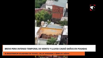 Breve pero intenso temporal de viento y lluvia causó daños en Posadas