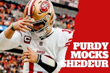 Brock Purdy does the bougie to celebrate beating Shedeur Sanders and the Browns