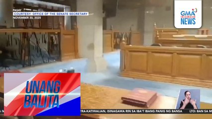 Alternative work setup, ipatutupad sa Senado ngayong araw matapos ang sunog sa Senate building | Unang Balita