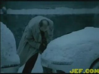 Funny snow accident by businessman!