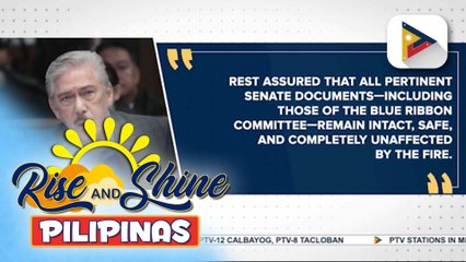 Senate Pres. Tito Sotto, tiniyak na walang nadamay na mga dokumento ng Blue Ribbon Committee sa nangyaring sunog