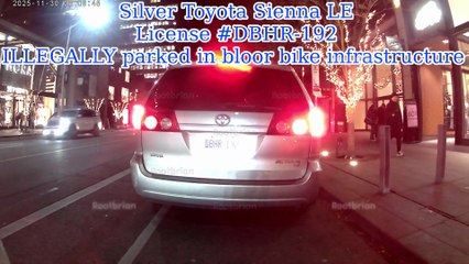 Bike infrastructure/lane blocking shitheads - Silver Toyota Sienna DBHR-192 Mercedes Benz CKMS-551 White Honda HR-V DBDT-418
